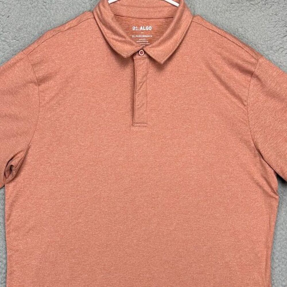 Algo Shirt‎ Adult XL Orange Performance Golf Polo Stretch Athletic Rugby Mens